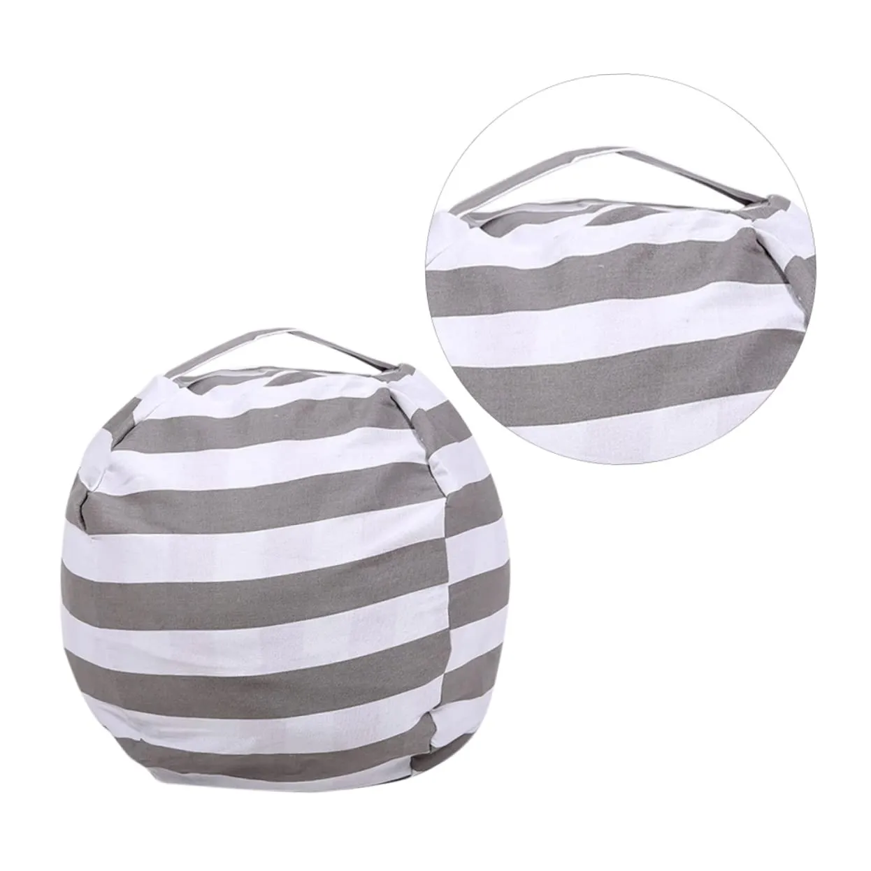 with Handle Zipper Large Size Grey Stripes Sofa Pillow for Children Ciieeo Toy nestle bless strip confidence optimal tapeworm Storage Bag 