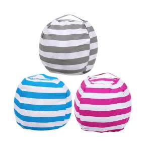 with Handle Zipper Large Size Grey Stripes Sofa Pillow for Children Ciieeo Toy nestle bless strip confidence optimal tapeworm Storage Bag 