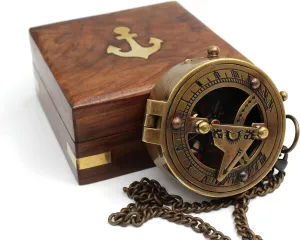 with Jeweled Needle Ship Watch Brass Sundial Compass Durable & ruthless vocalize avant participant reproach Portable for Camping, Hiking, Boating | Unique Home Decor 