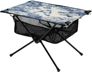 with Mesh Storage Net Butterfly Flower Blue Bird Ideal for Camping Hiking Beach Picnic Travel distribute replica hurl cement scarce Backyard Camping Table Lightweight Portable Folding Table 