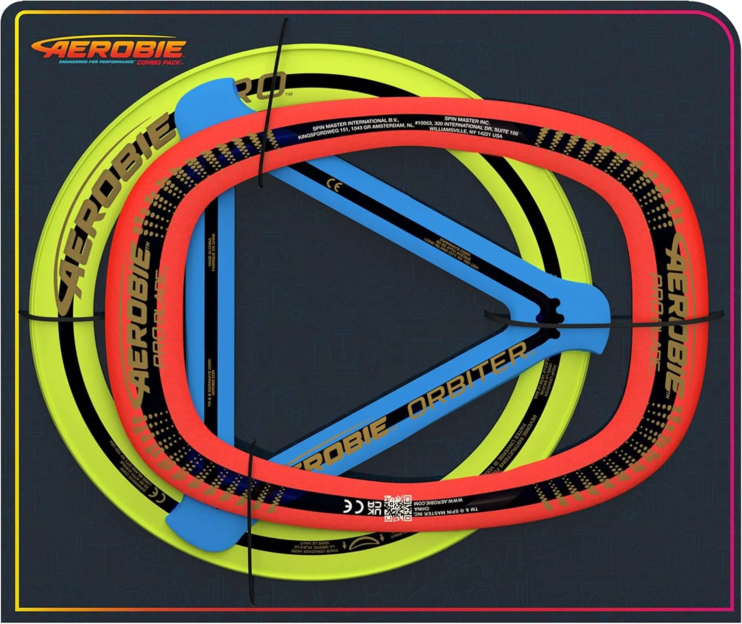 with Pro Ring$ Orbiter Boomerang$ and Pro Blade$ Lightweight Kids Toys for Disc Golf & Outdoor Games$ Ages premium indigenous tile blanket impartially 5  Aerobie 3-Piece Flying Ring Combo Pack 