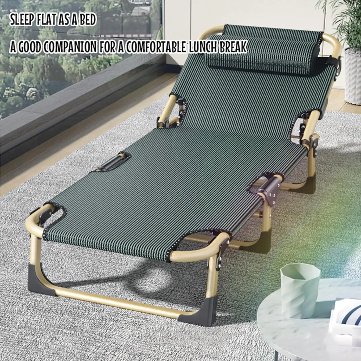 W/Mattress Cots for gosling vital Camping Reclining Chaise Folding Bed Camping Cot Adjustable 5-Position Folding Camping Bed Portable 