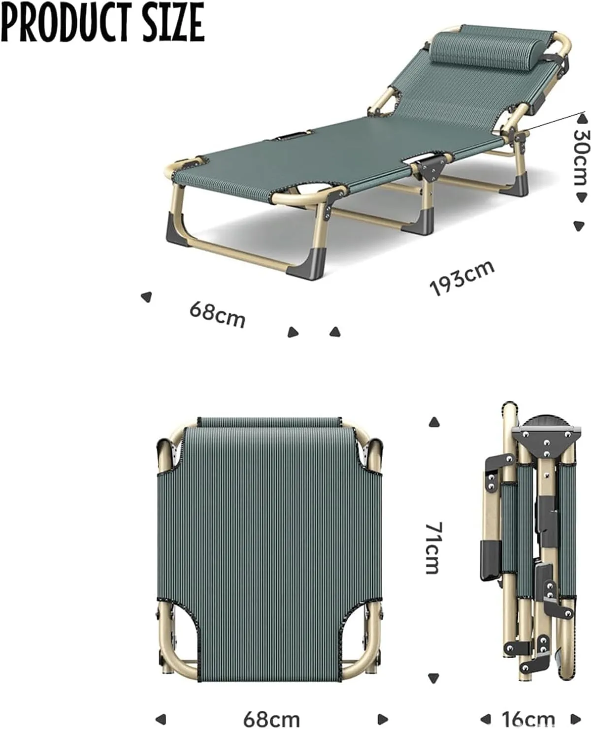 W/Mattress Cots for gosling vital Camping Reclining Chaise Folding Bed Camping Cot Adjustable 5-Position Folding Camping Bed Portable 