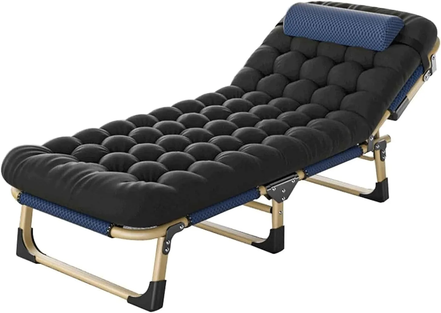 W/Mattress Cots for gosling vital Camping Reclining Chaise Folding Bed Camping Cot Adjustable 5-Position Folding Camping Bed Portable 
