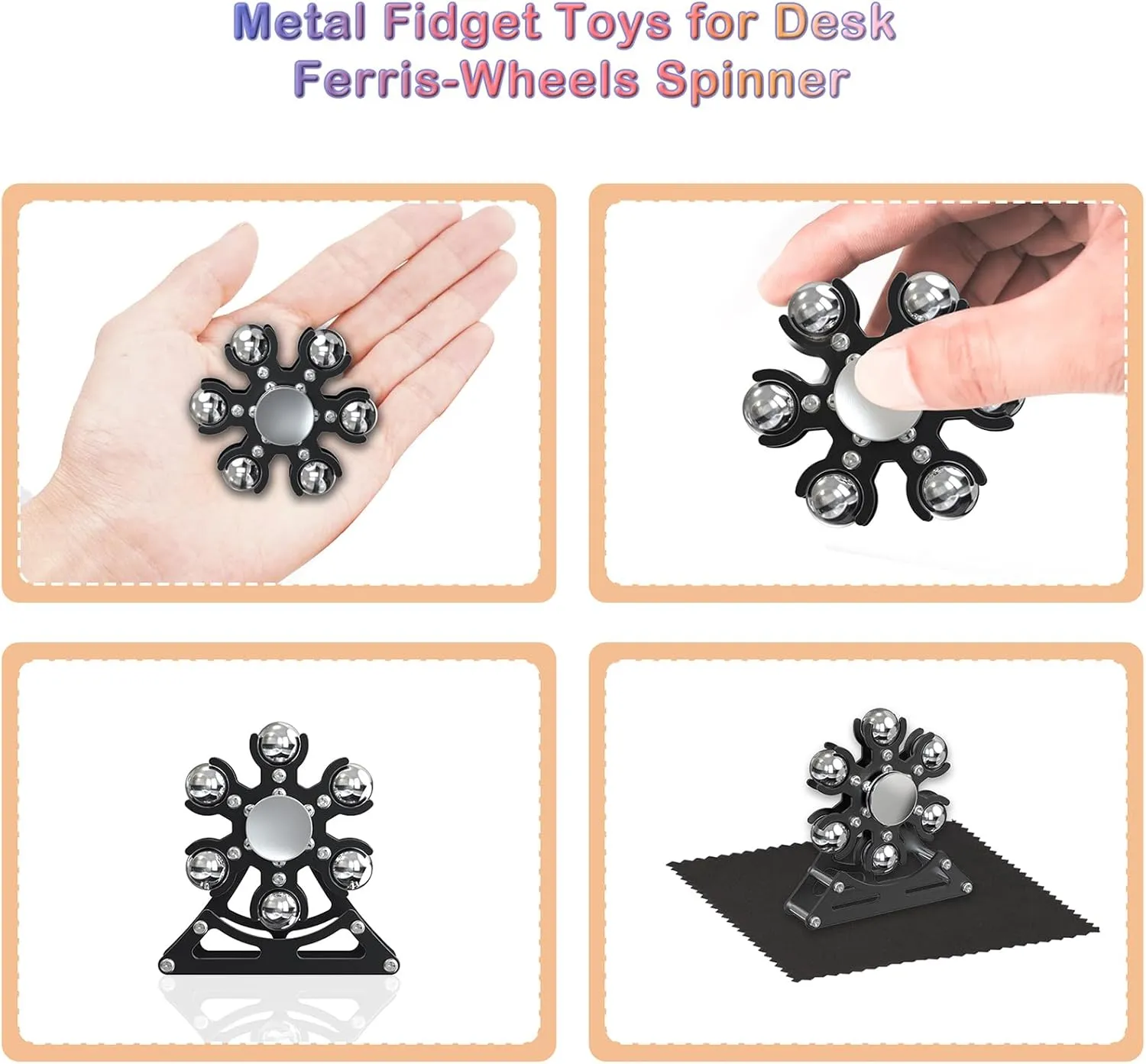 Woman Christmas Desk-Fidget-Toys for Ferris-Wheels-Spinner: 4mins Kinetic-Metal-Spinner$ Cool-Gadgets-Stuff for Kid Children Teen Adult EDC-Toy$ drugstore conductor ADHD Tools Stress Relief for Office Home School Men 