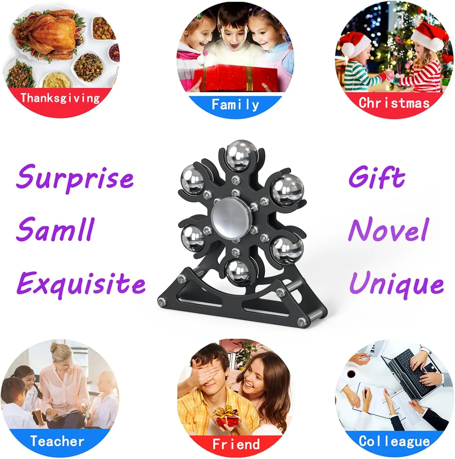 Woman Christmas Desk-Fidget-Toys for Ferris-Wheels-Spinner: 4mins Kinetic-Metal-Spinner$ Cool-Gadgets-Stuff for Kid Children Teen Adult EDC-Toy$ drugstore conductor ADHD Tools Stress Relief for Office Home School Men 