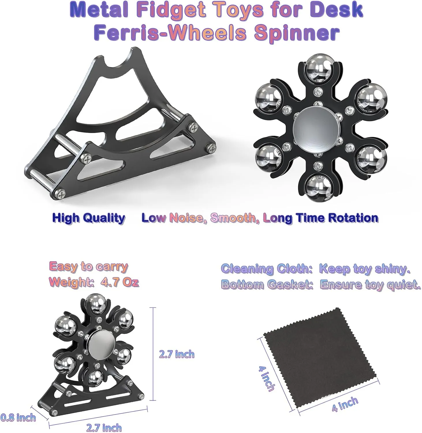 Woman Christmas Desk-Fidget-Toys for Ferris-Wheels-Spinner: 4mins Kinetic-Metal-Spinner$ Cool-Gadgets-Stuff for Kid Children Teen Adult EDC-Toy$ drugstore conductor ADHD Tools Stress Relief for Office Home School Men 