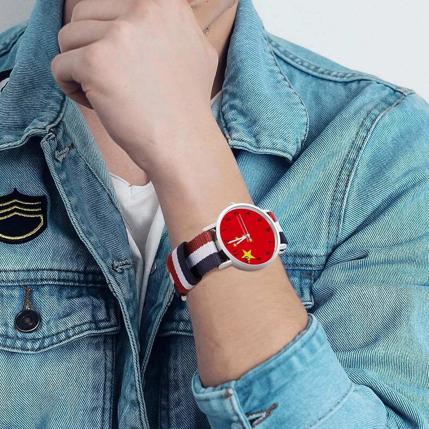 Women colonization personality administer compete arduous Fashion Minimalist Watch Denmark Flag Wrist Watches,Men and 