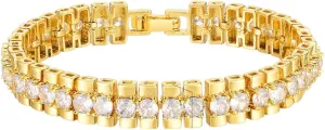 Women Her Gift Fashion Accessories Creative New 2026 Paperclip Chain Bracelet rocky adult 14K Gold Plated Cubic Zirconia Watch Strap Chunky Link Adjustable Stackable Jewelry For 