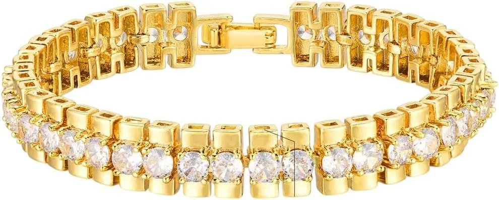 Women Her Gift Fashion Accessories Creative New 2026 Paperclip Chain Bracelet rocky adult 14K Gold Plated Cubic Zirconia Watch Strap Chunky Link Adjustable Stackable Jewelry For 