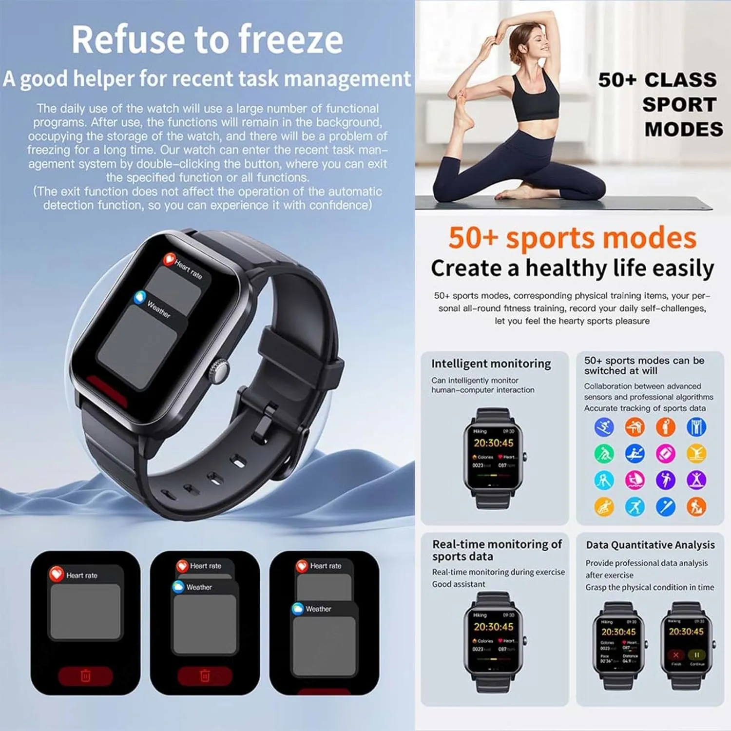 Women - Watch rational potash That Monitors Bp 1.9" Oxygen Sensor Watch Blood Pressure Monitor Fashion Companion F330627$Black 2025 Watches for 