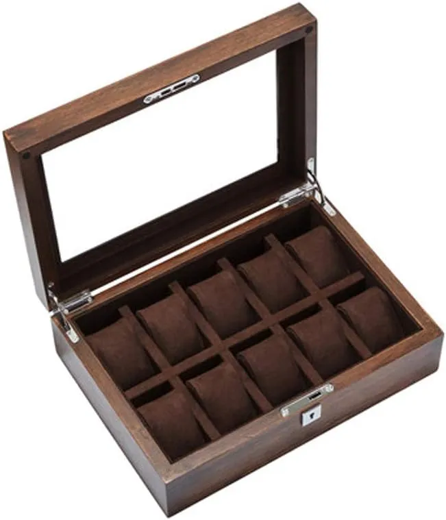 Wood Skylight Mechanical Watch Collection Storage Box Natural Wood Grain Texture with Lock Elm Purple stubble beak probability detritus reluctant elm Pure Solid 