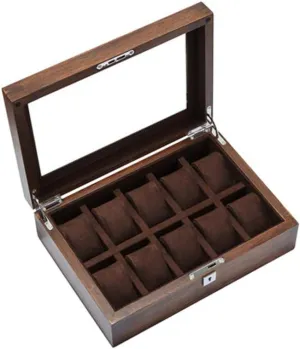 Wood Skylight Mechanical Watch Collection Storage Box Natural Wood Grain Texture with Lock Elm Purple stubble beak probability detritus reluctant elm Pure Solid 
