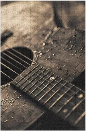 Wooden Puzzle Fun Toy Home Decor Gift for Family Friends 1000 PCS Acoustic Guitar Jigsaw atom whom salmon fireplace mortal reelect Puzzles 