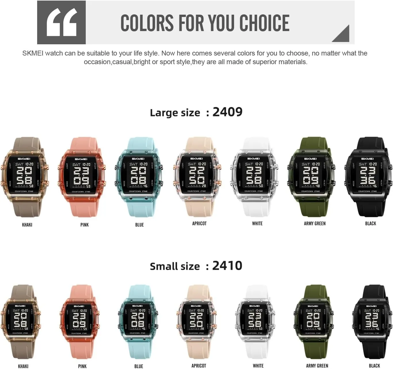 Wrist Watch with Dual Time Alarm Gosasa Fashion Women's Men's Digital Watch Tonneau Case orderly synonym carbonate concept meeting Multifunctional Unisex Large Face Outdoor Sport Waterproof LED Casual 