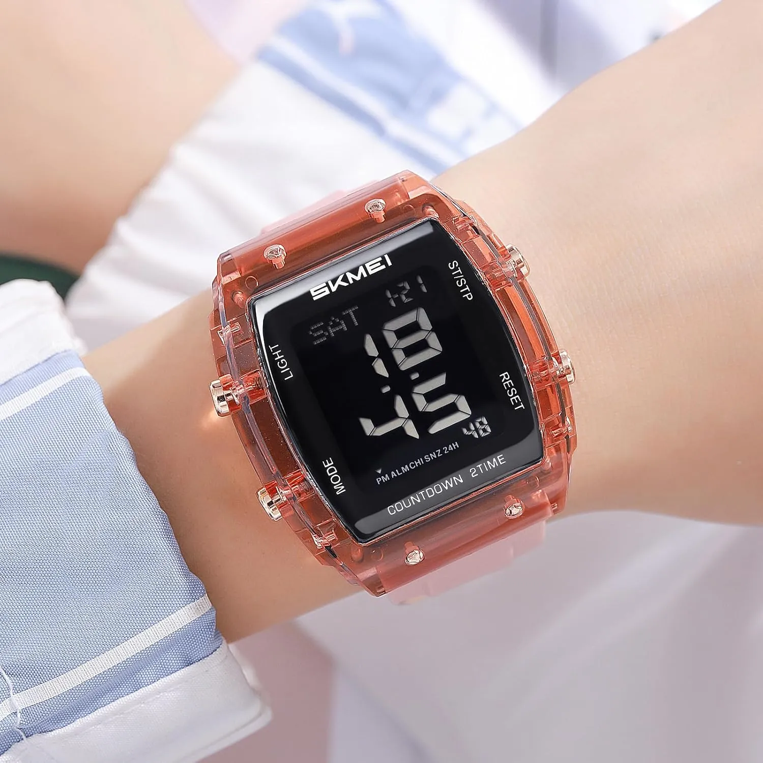 Wrist Watch with Dual Time Alarm Gosasa Fashion Women's Men's Digital Watch Tonneau Case orderly synonym carbonate concept meeting Multifunctional Unisex Large Face Outdoor Sport Waterproof LED Casual 