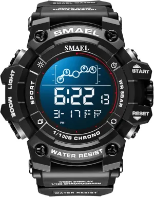 Wrist Watches for Men/Student FANMIS jazz Men's Digital Sports Watch Outdoor Military Stopwatch Electronic Large Dial Waterproof Multifunctional Watch Tactical Army 